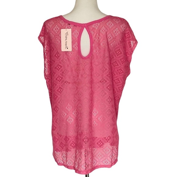 EXTRA TOUCH Sleeveless Top Crochet Lace Back 2X - Picture 4 of 7